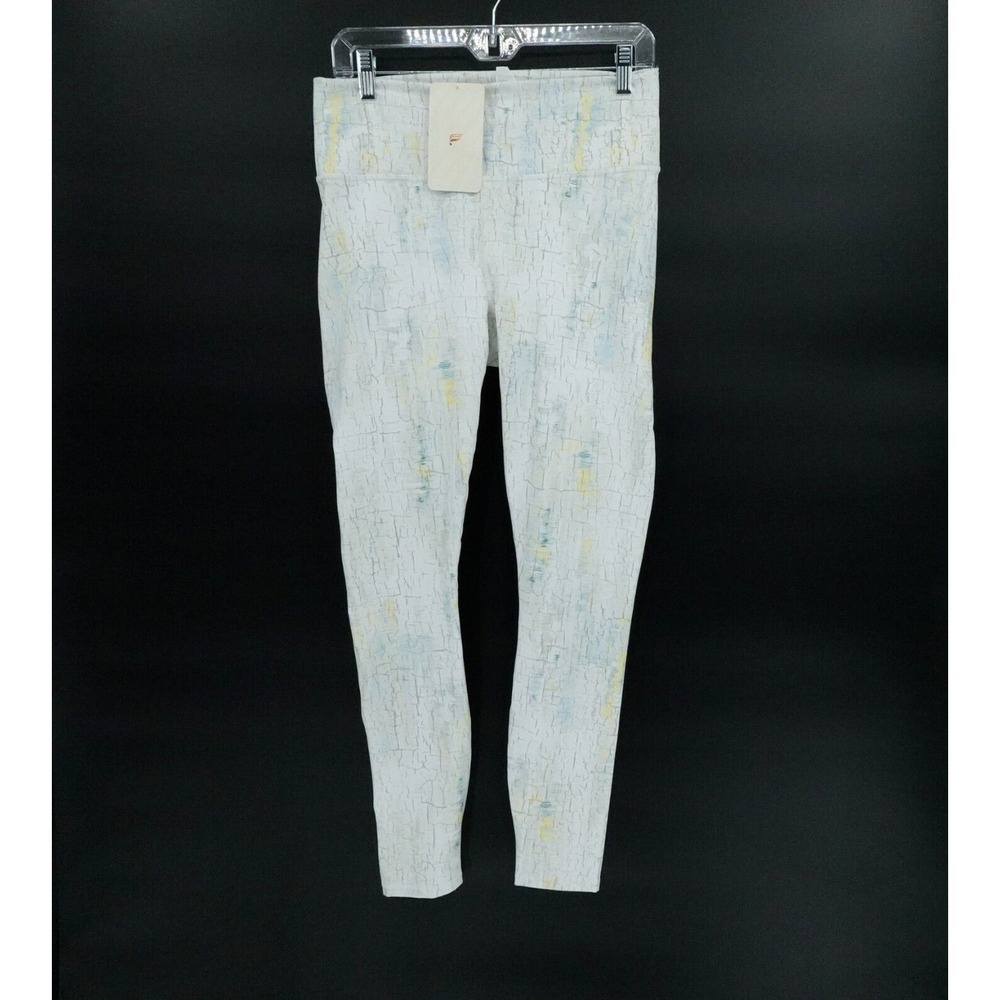 Fabletics Powerhold Leggings Large Tall White High Waist‎ Reflective Yoga Gym